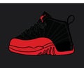 Air Jordan 12 red Royalty Free Stock Photo